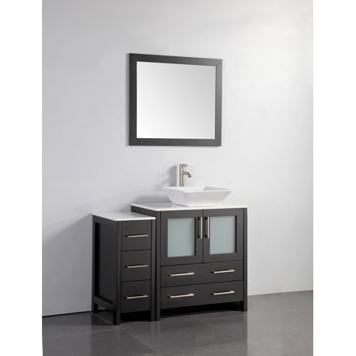Wade Logan® Karson 42'' Single Bathroom Vanity with Engineered Marble